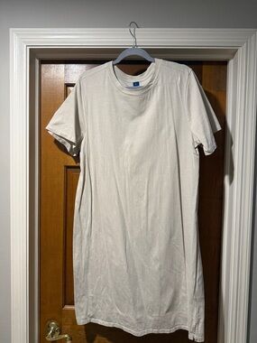 Old Navy Cream Short-Sleeve T-Shirt Mini Dress